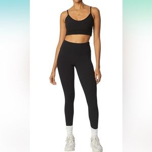 Bandier x Sincerely Jules The Meadow Black Cotton Sports Bra Size Large NWT